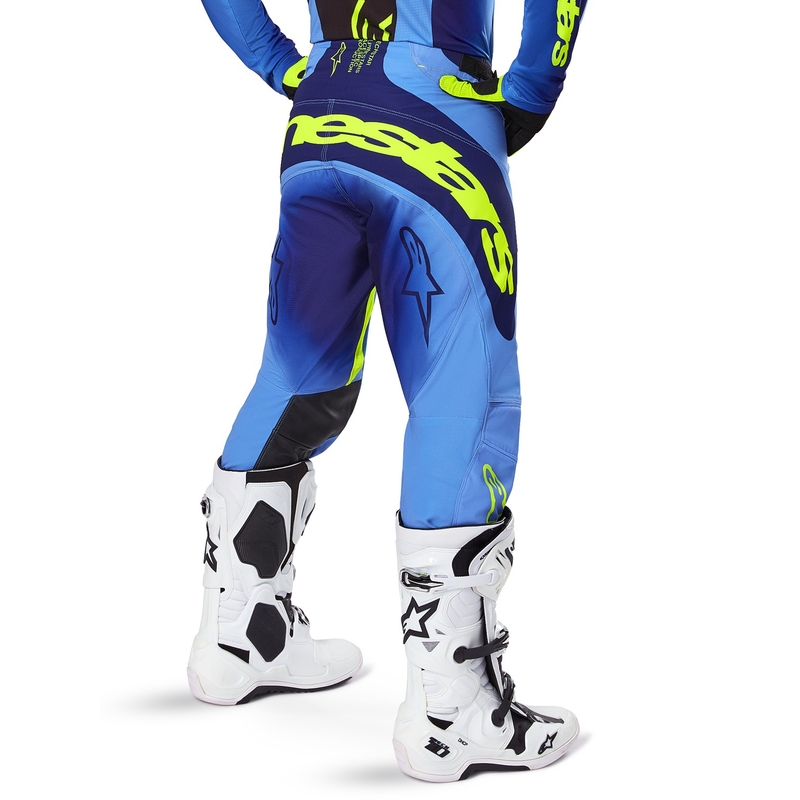Alpinestars Techstar Melt, pantaloni da motocross giallo-blu fluo