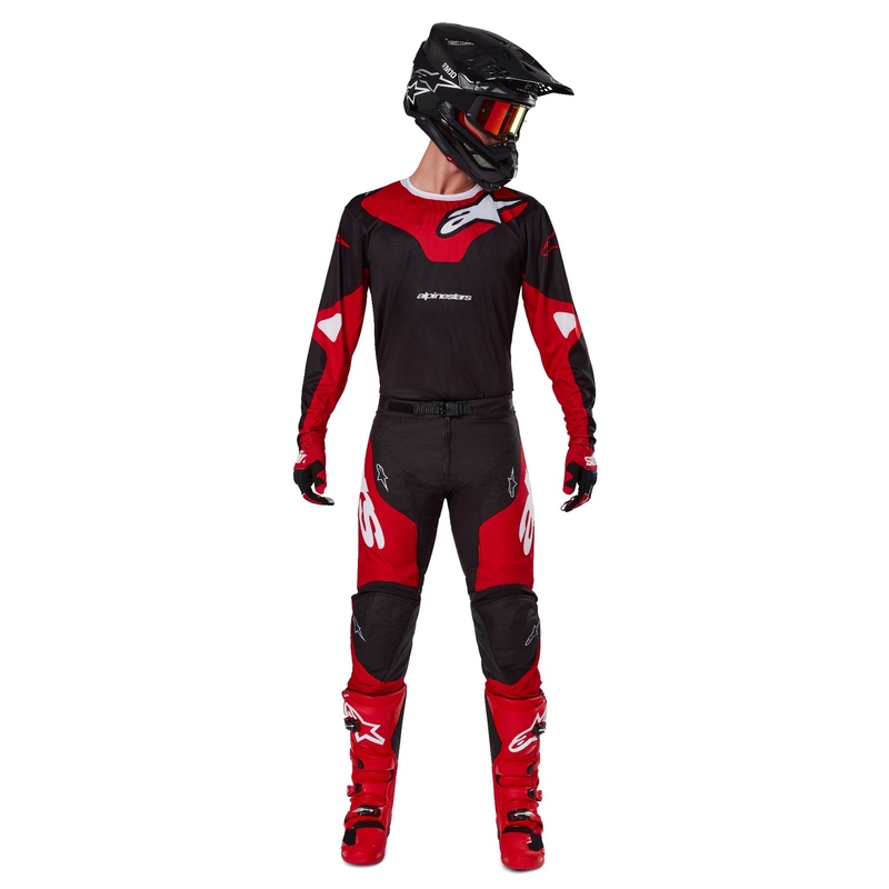 Alpinestars Racer Veil Pantaloni da motocross neri e rossi