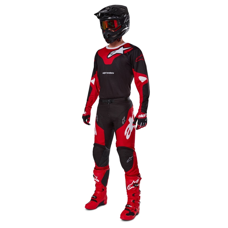 Alpinestars Racer Veil Pantaloni da motocross neri e rossi