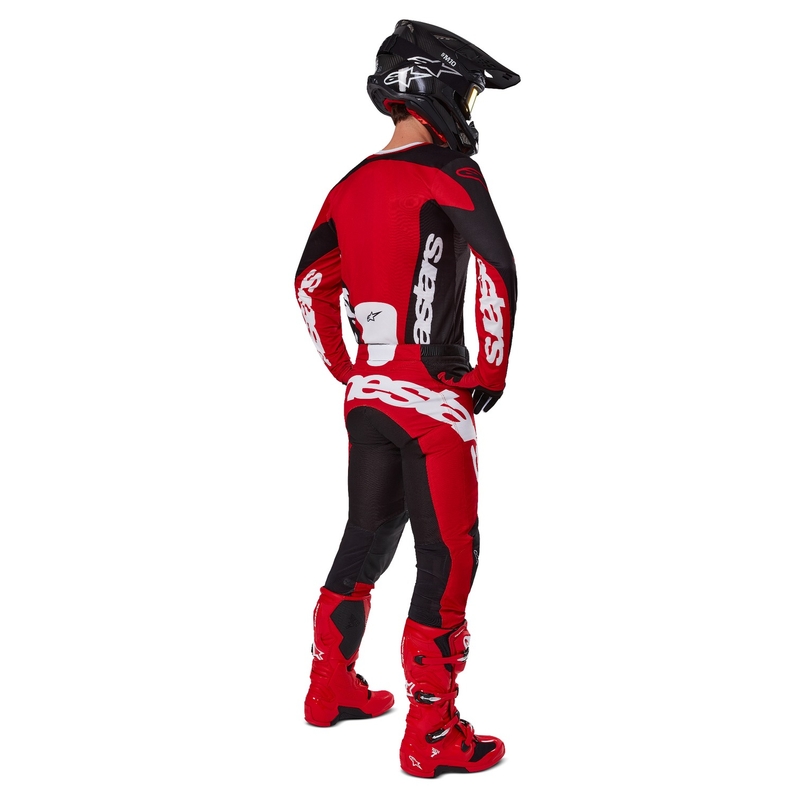 Alpinestars Racer Veil Pantaloni da motocross neri e rossi
