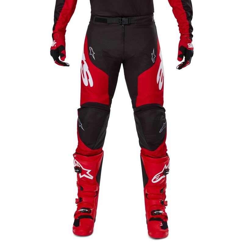 Alpinestars Racer Veil Pantaloni da motocross neri e rossi