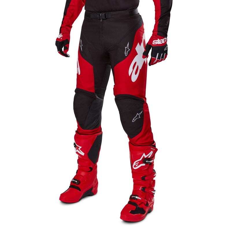 Alpinestars Racer Veil Pantaloni da motocross neri e rossi