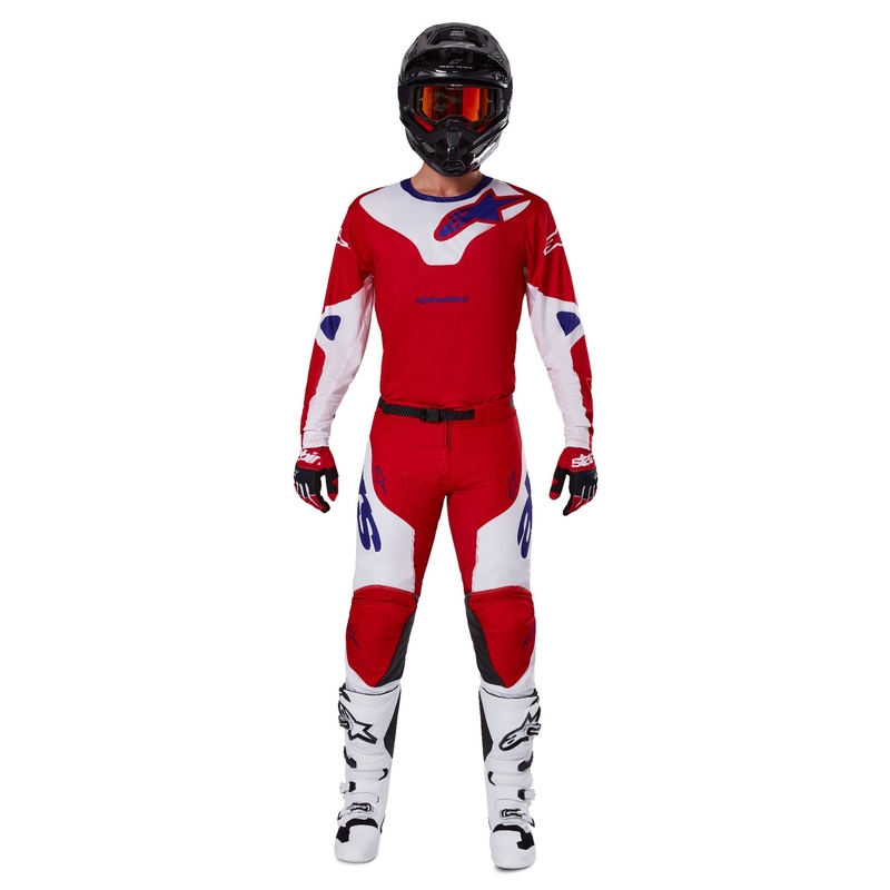 Alpinestars Racer Veil Pantaloni da motocross rossi e bianchi