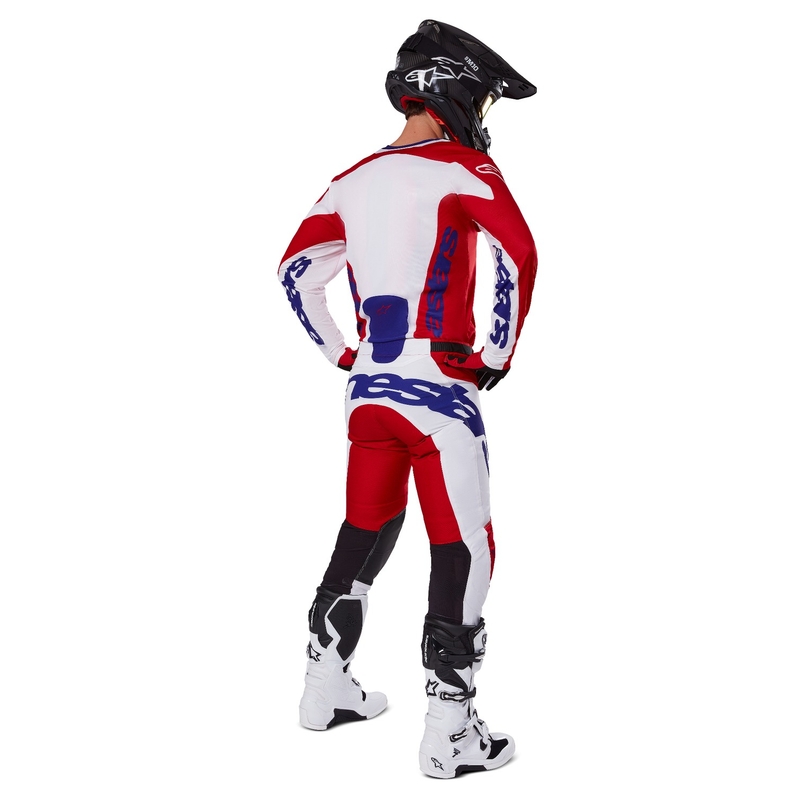 Alpinestars Racer Veil Pantaloni da motocross rossi e bianchi