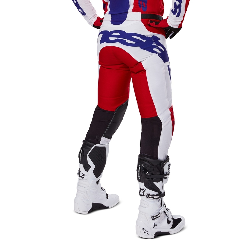 Alpinestars Racer Veil Pantaloni da motocross rossi e bianchi