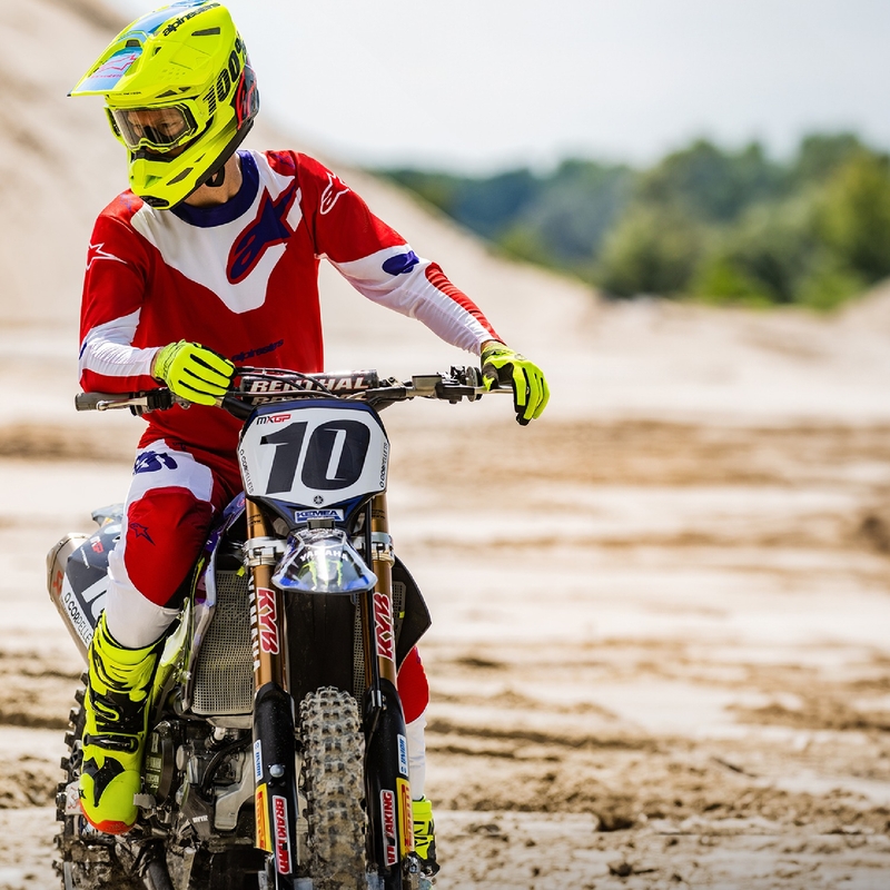 Alpinestars Racer Veil Pantaloni da motocross rossi e bianchi