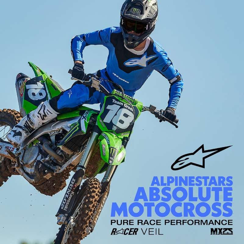 Alpinestars Racer Veil Pantaloni da motocross blu e neri