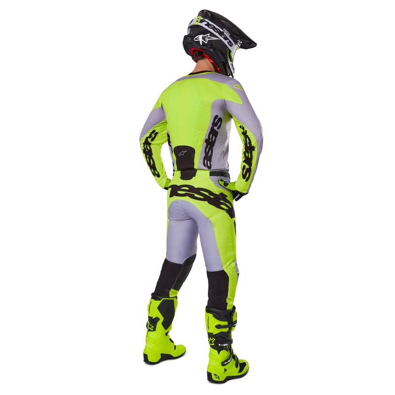 Alpinestars Racer Veil pantaloni da motocross grigio-giallo fluo