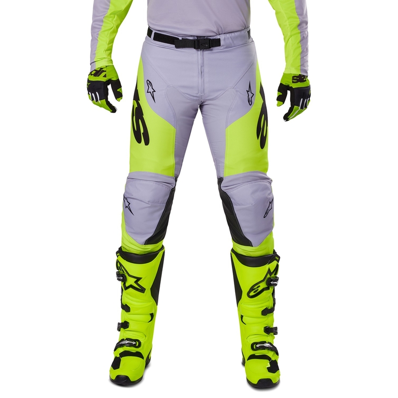 Alpinestars Racer Veil pantaloni da motocross grigio-giallo fluo