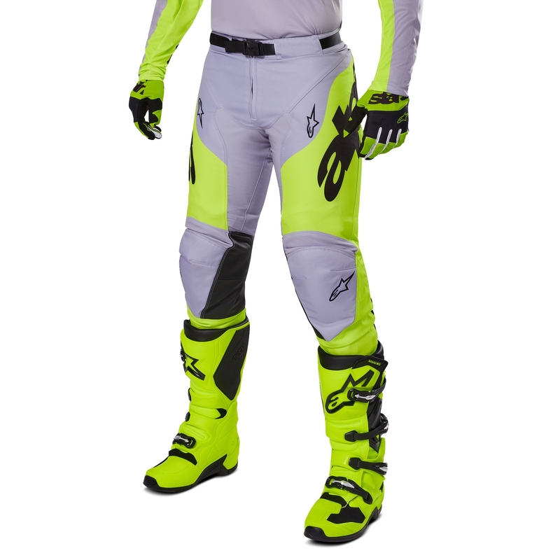 Alpinestars Racer Veil pantaloni da motocross grigio-giallo fluo