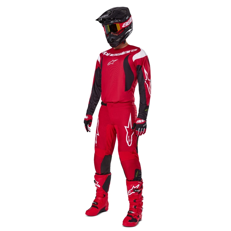Alpinestars Pantaloni da motocross Fluid Haul Rosso e Nero