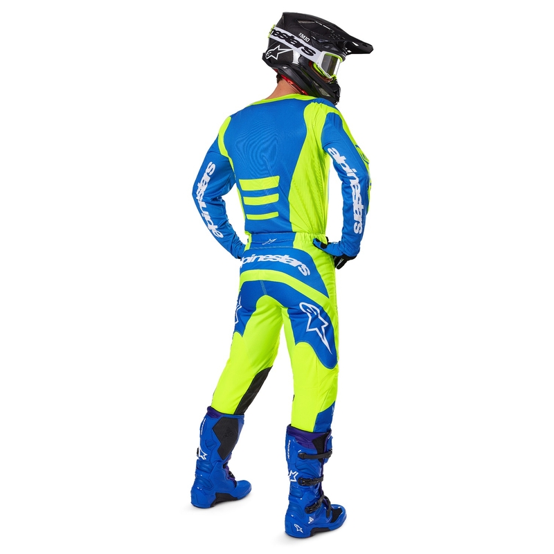Alpinestars Fluid Haul pantaloni da motocross giallo fluo-blu