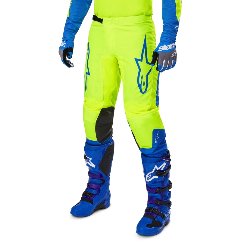 Alpinestars Fluid Haul pantaloni da motocross giallo fluo-blu