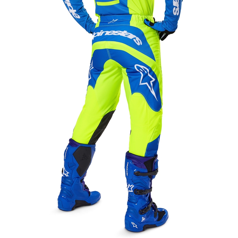 Alpinestars Fluid Haul pantaloni da motocross giallo fluo-blu