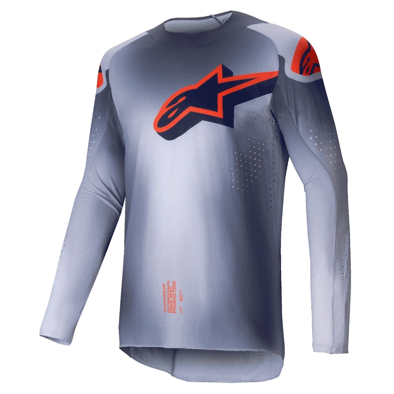 Alpinestars Maglia da motocross Supertech Lipan grigio-arancio fluo