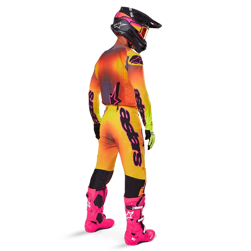 Alpinestars Supertech Lipan Pantaloni da motocross giallo e rosa