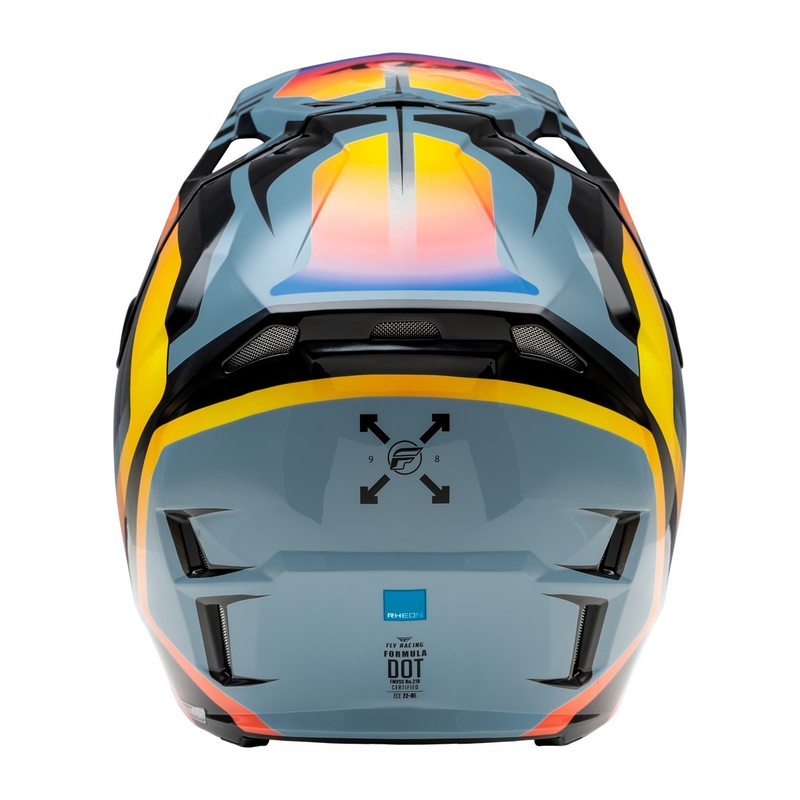 Casco da motocross FLY Racing Formula CP nero-grigio-arcobaleno