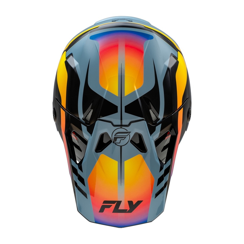 Casco da motocross FLY Racing Formula CP nero-grigio-arcobaleno