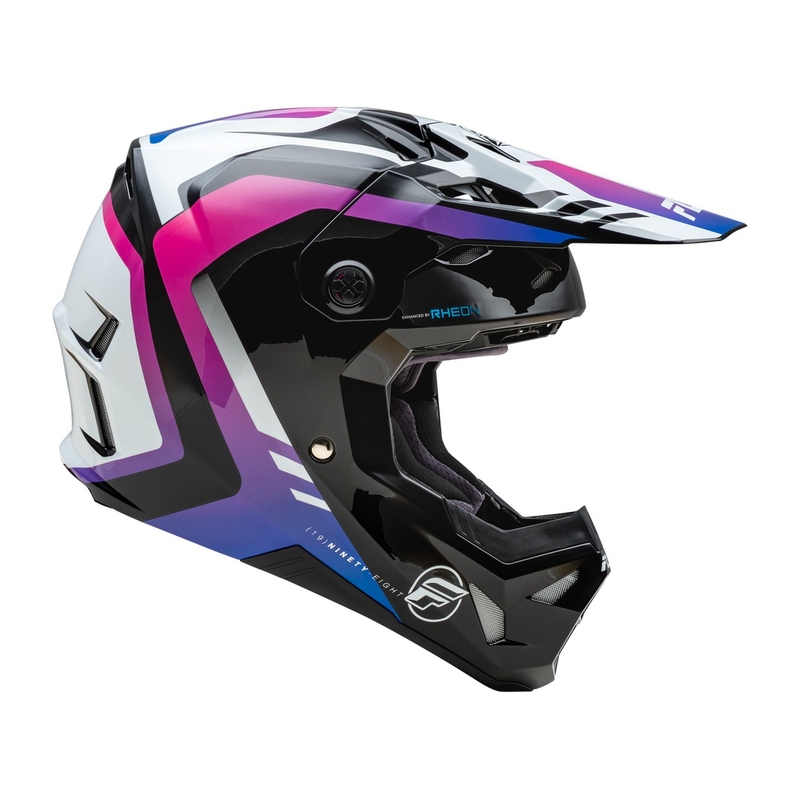 Casco da motocross FLY Racing Formula CP bianco-nero-viola