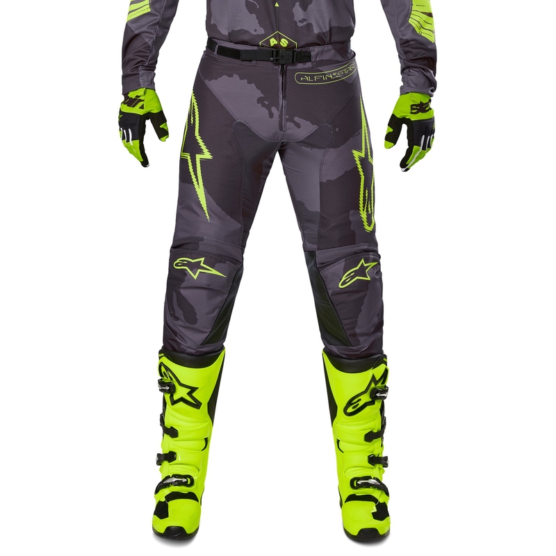 Alpinestars Racer Hollow Pantaloni da motocross giallo scuro camo-fluo