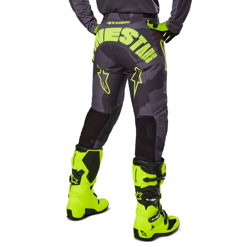 Alpinestars Racer Hollow Pantaloni da motocross giallo scuro camo-fluo