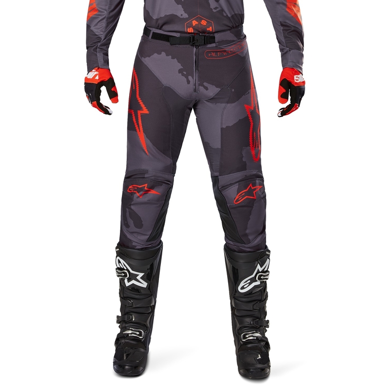 Alpinestars Racer Hollow Motocross Pants grigio camo-arancio fluo