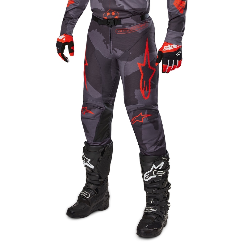 Alpinestars Racer Hollow Motocross Pants grigio camo-arancio fluo