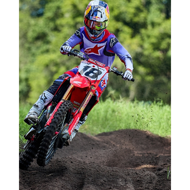 Pantaloni da motocross Alpinestars Fluid Wurx rosso porpora