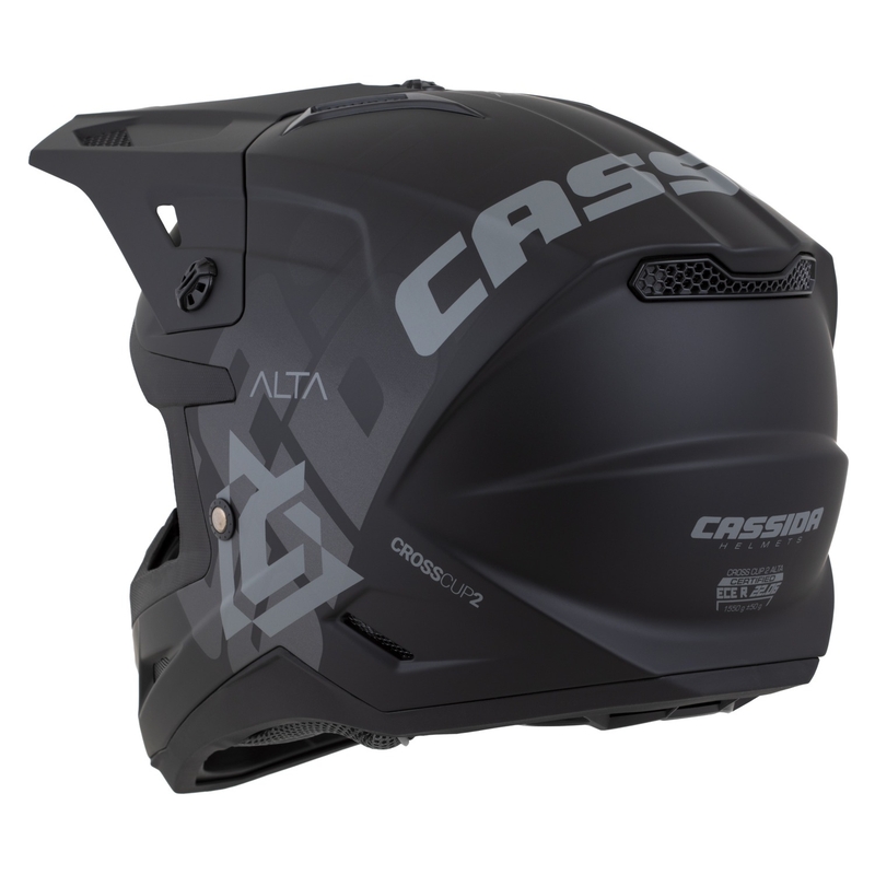 Casco da motocross Cassida Cross Cup 2 Alta nero-grigio opaco