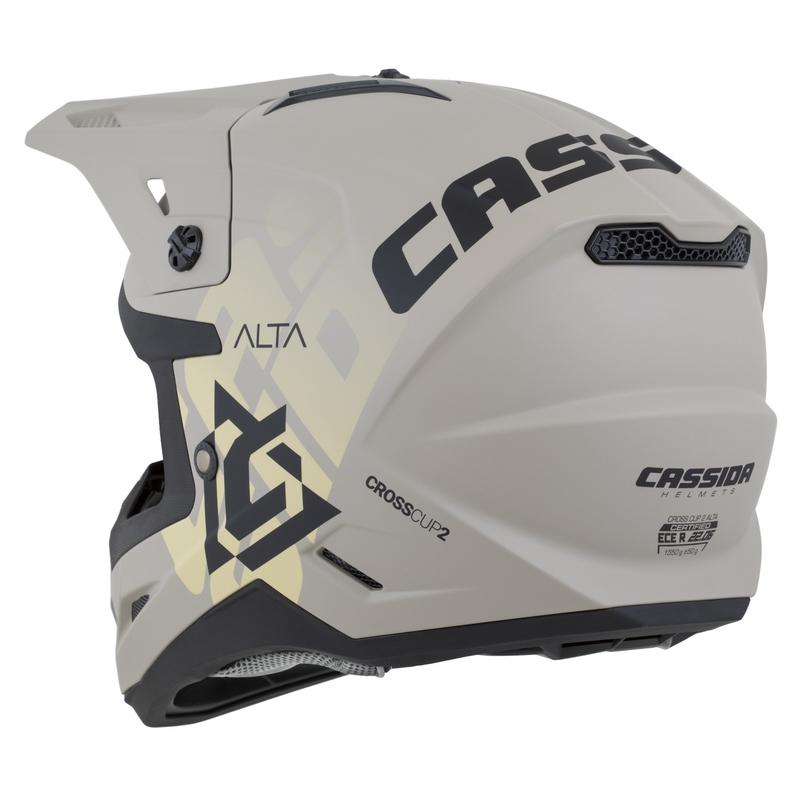 Casco da motocross Cassida Cross Cup 2 Alta grigio sabbia opaco