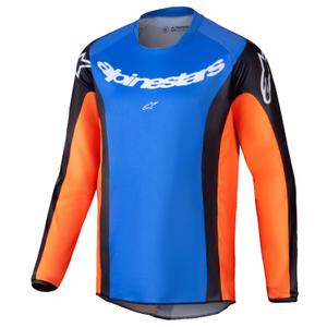 Maglia da motocross da bambino Alpinestars Racer Melt arancione e blu