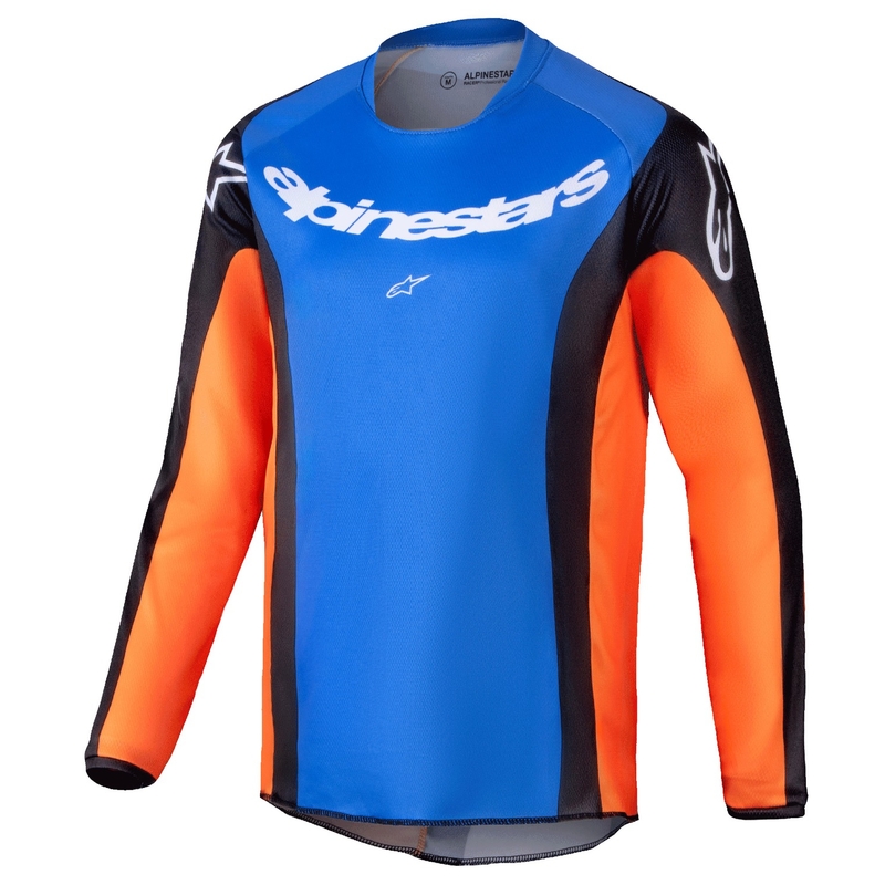 Maglia da motocross da bambino Alpinestars Racer Melt arancione e blu