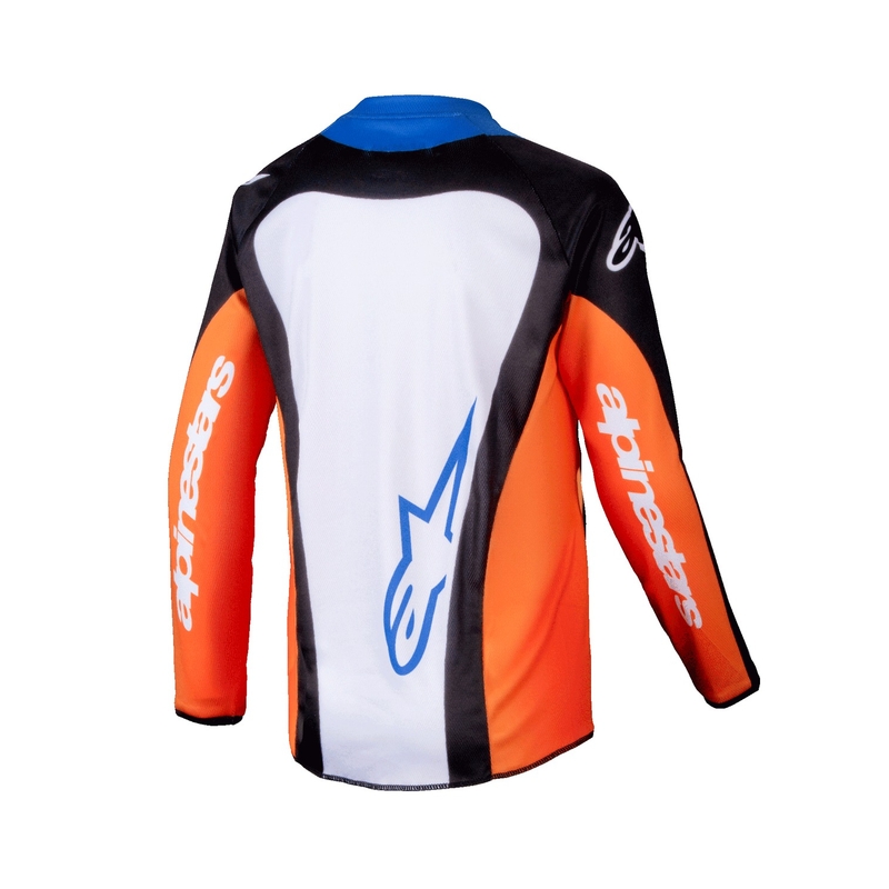 Maglia da motocross da bambino Alpinestars Racer Melt arancione e blu