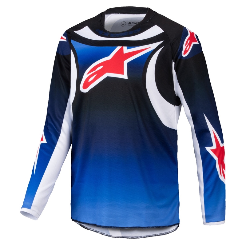 Maglia da motocross da bambino Alpinestars Racer Wurx blu-nero