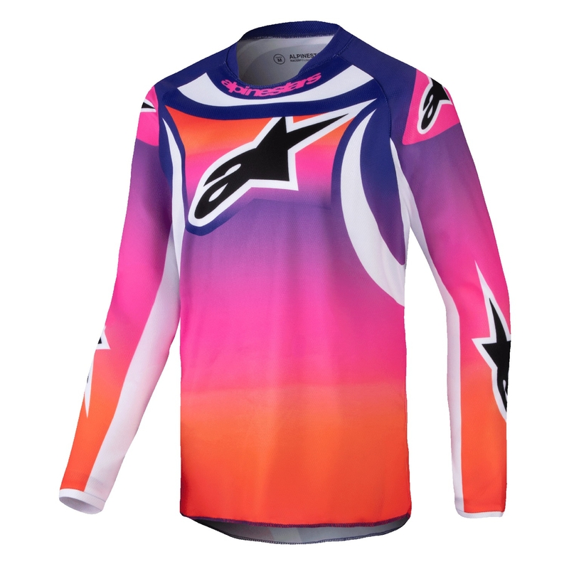 Maglia da motocross da bambino Alpinestars Racer Wurx multicolore-bianco