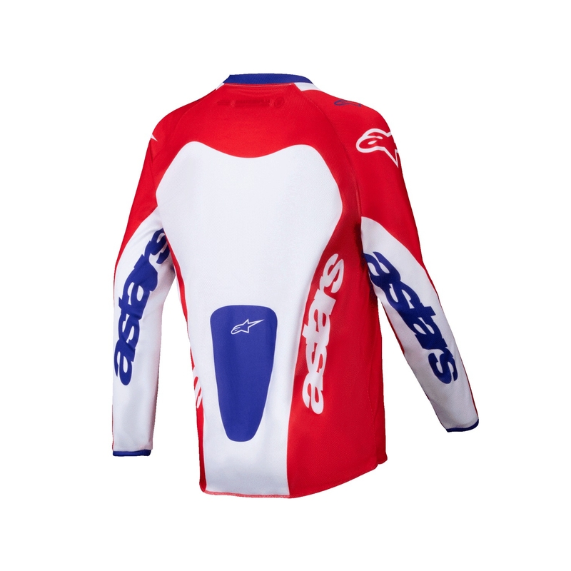 Maglia da motocross da bambino Alpinestars Racer Veil rosso e bianco
