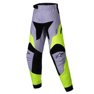 Alpinestars Racer Veil Bambini pantaloni da motocross grigio-giallo fluo