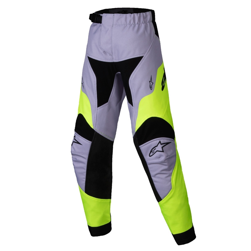 Alpinestars Racer Veil Bambini pantaloni da motocross grigio-giallo fluo