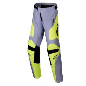 Alpinestars Racer Veil pantaloni da motocross per bambini grigio-giallo fluo
