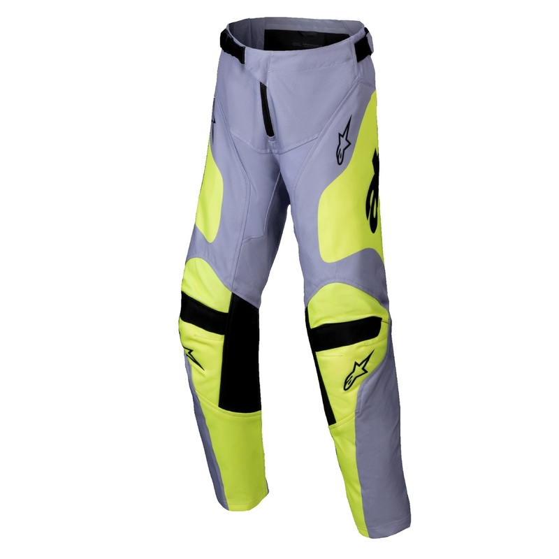 Alpinestars Racer Veil pantaloni da motocross per bambini grigio-giallo fluo