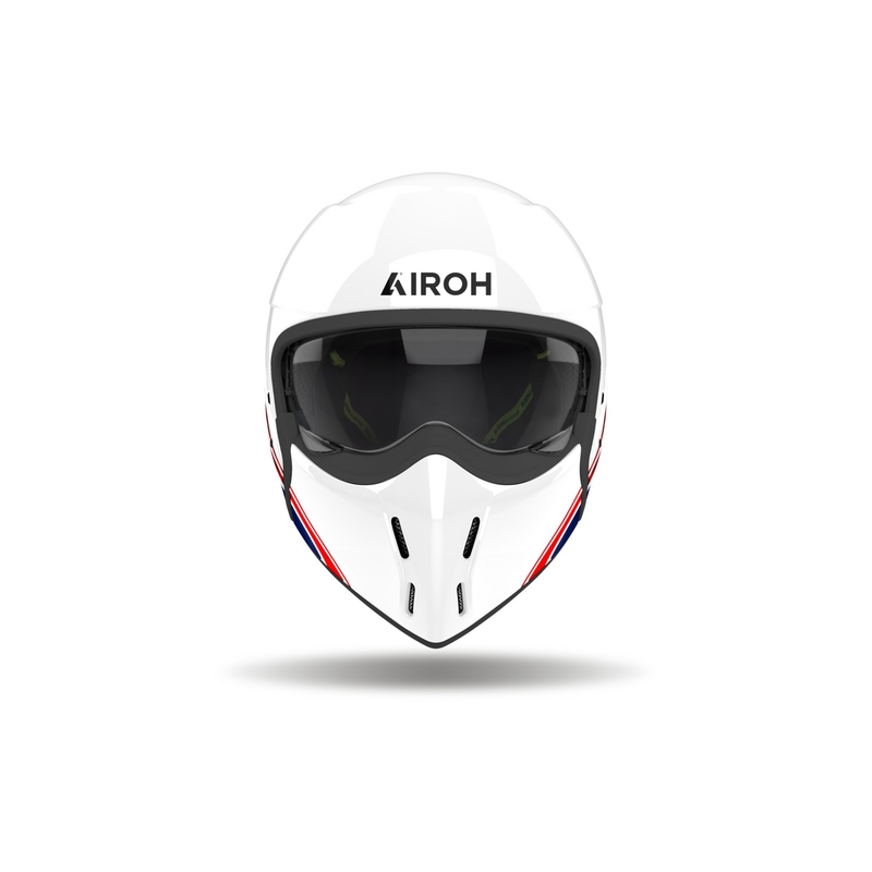 Casco moto modulare Airoh J110 Eon lucido bianco-blu-rosso