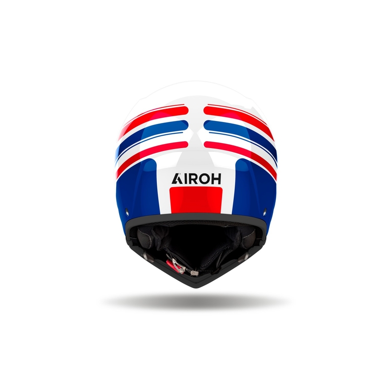 Casco moto modulare Airoh J110 Eon lucido bianco-blu-rosso