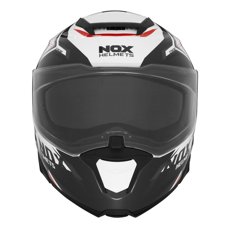 NOX N967 Casco moto Synchro bianco-nero-rosso