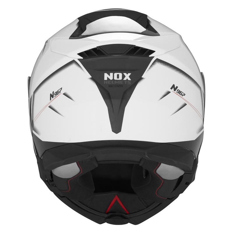 NOX N967 Casco moto Synchro bianco-nero-rosso