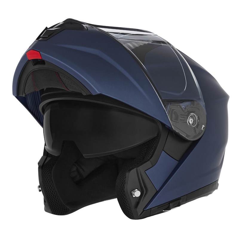 Casco moto ribaltabile NOX N968 blu opaco