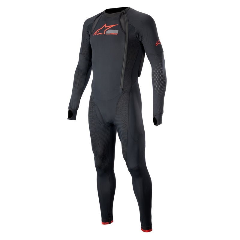 Strato esterno del gilet airbag Alpinestars TECH-AIR®10 con gambe lunghe nero-rosso-grigio