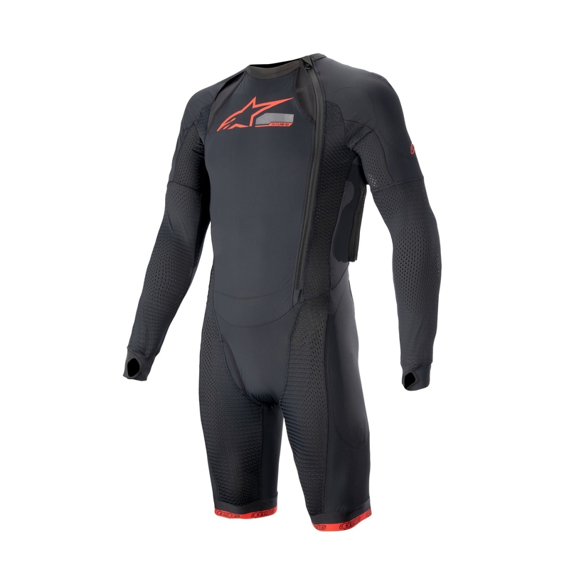 Strato esterno del gilet airbag Alpinestars TECH-AIR®10 con gambe corte nero-rosso-grigio