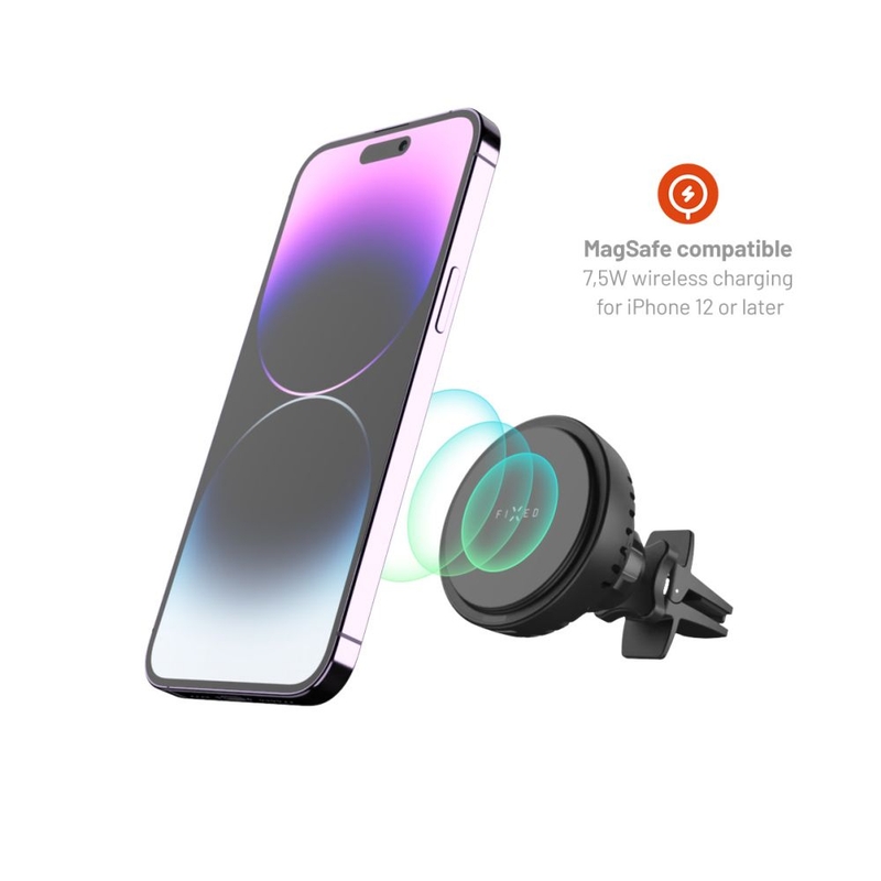 FIXED Supporto di ricarica wireless MagCool con raffreddamento attivo e supporto MagSafe nero 15W