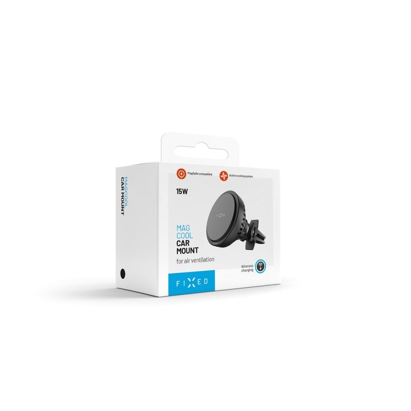 FIXED Supporto di ricarica wireless MagCool con raffreddamento attivo e supporto MagSafe nero 15W