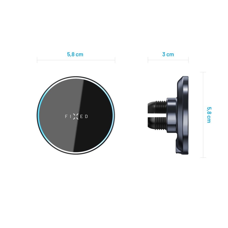 Supporto di ricarica wireless FIXED MagRound con supporto MagSafe nero 15W